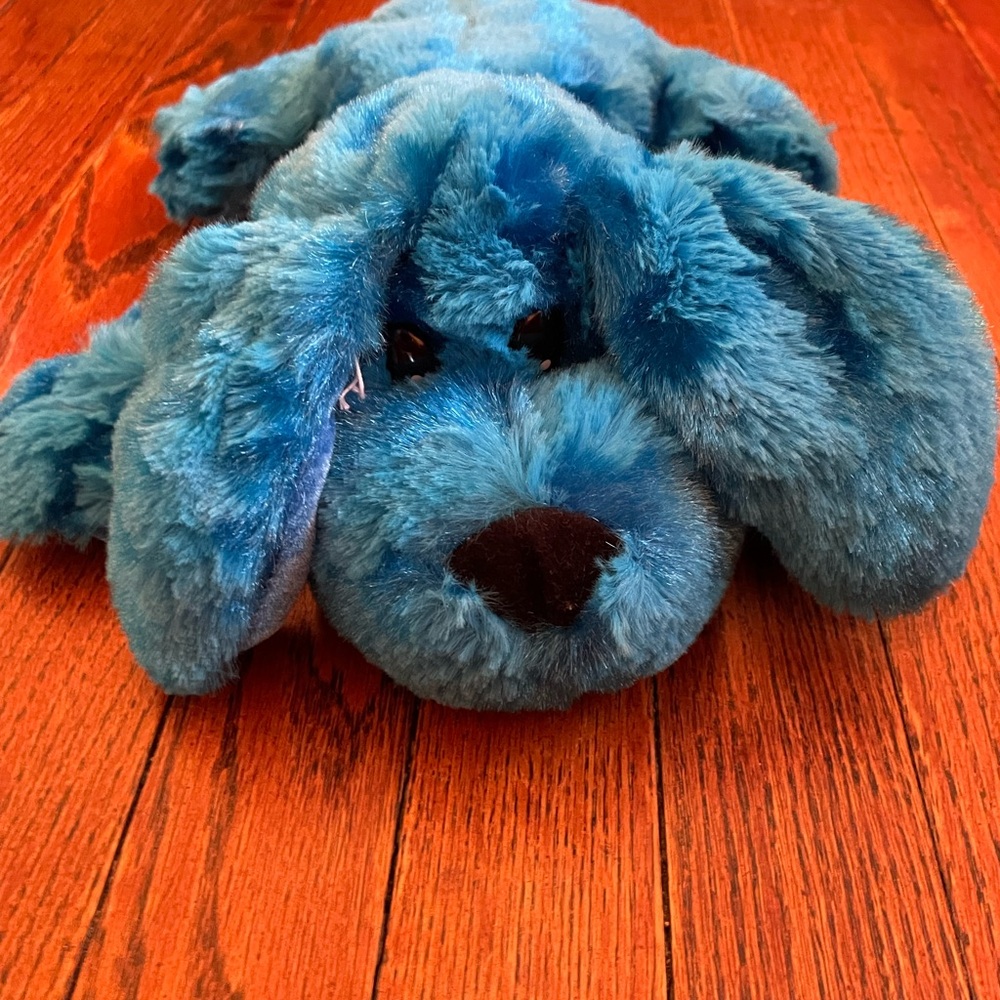 Plush Blue Striped Dog Toy